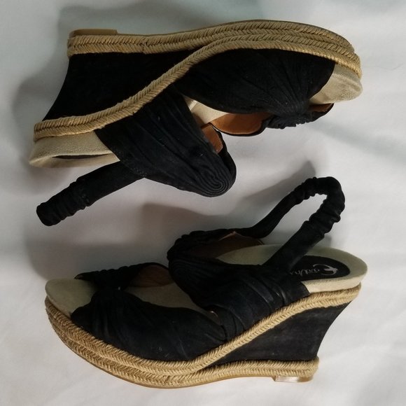 Earthies Shoes - EARTHIES black wedges